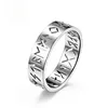 New Nordic Viking script hollow titanium steel ring Rune Rune men and women to marry simple hand jewelry
